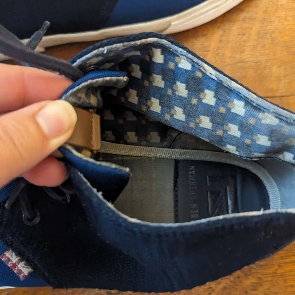 Ben Sherman Bristol Chukka Denim &‎ Canvas Midtop Sneakers Blue Two Tone 11.5
